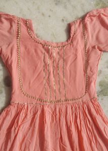 Full Flare Peach Gown Frock