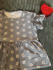 Daisy Print Checkered Top