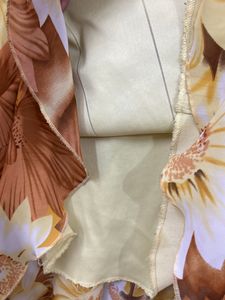 Floral Yellow And Brown Frill Skirt