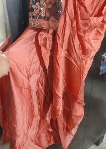 Light Coral Party Wear Dress For 34 Bust