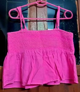 HOT PINK BOW CUTE TOP FOR WOMEN