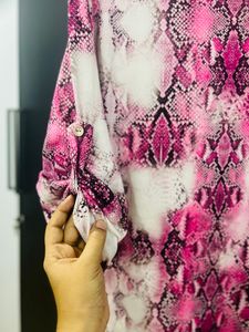 Pink Snake Print Top