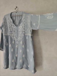 Lucknowi Chikankari Tunic Top