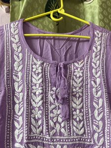 Lavendar Chikankari Kurta- Premium