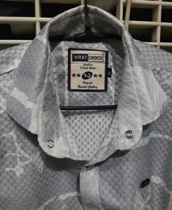 Patterned Button-Down Shirt