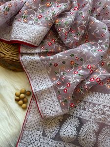 🆕️🆕️Organza Chikankari Saree