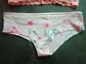 Peach Lace Bra N Panty Set.