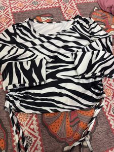 Animan Print Drawstring Top