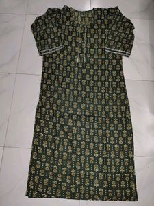 Green Printed Kurta