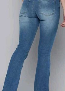 Women Blue Bootcut Heavy Fade Stretchable jeans
