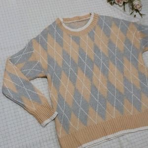Pinteresty Argyle Knitted Pullover