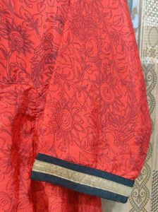 Red Anarkali Silk Kurti Upto XXL (Melange Brange )