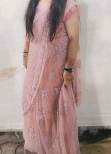 Peach Floral Saree