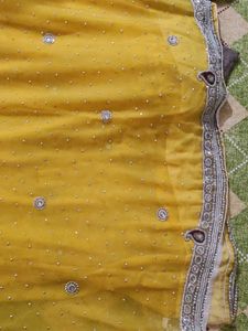 Heavy Work Yellow Saree💛