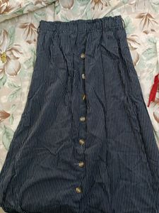 Striped Button-Down Skirt