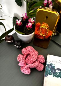 Pink Crochet Scrunchie