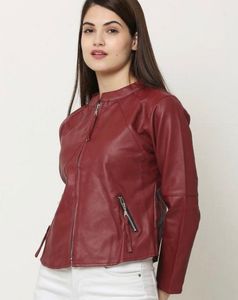 red color leather jacket new
