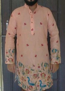 Peach Printed Kurta