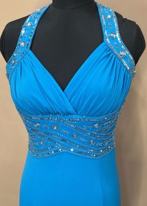 Blue Backless Gown