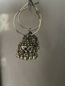 Silver Jhumka Earrings