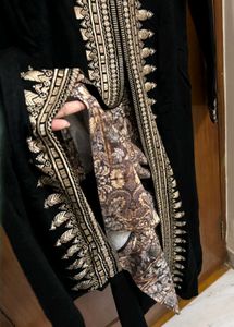 Warm Winter Black Embroidered Kurta
