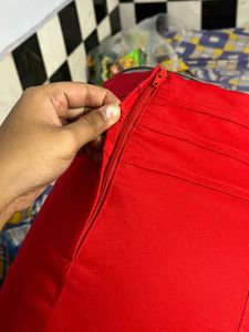 Pintrest Red Designer Pure Cotton Pant