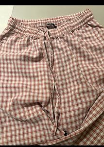 Shein Pink Gingham Wide-Leg Pants