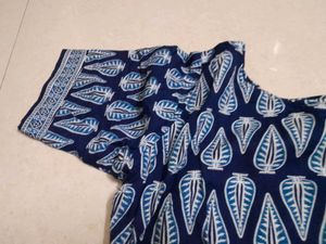 Blue kalkari Boat Neck Blouse