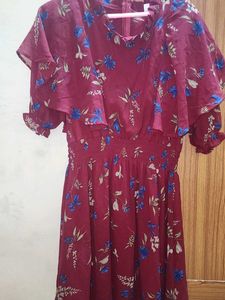 Floral Maroon Mini Dress