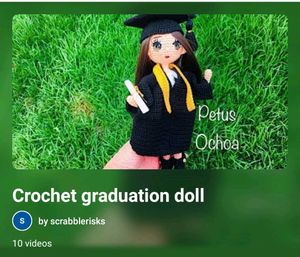 Handmade Crochet Graduation Doll