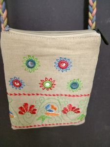 Handcrafted Mirror Work Embroidered Sling Bag