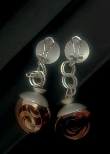 Rose Gold And White Earrings