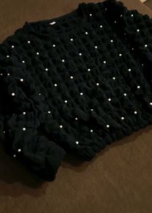 Black Pearl Embellished Top