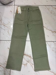 Olive Green Straight Leg Pants