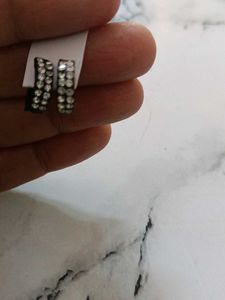 Sparkling Black Hoop Earrings Two pairs of earring