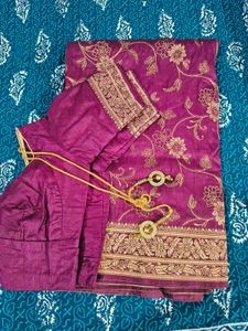 Hyderabadi Maroon Silk Saree