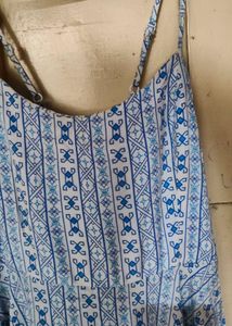 Blue &amp; White Print Sundress
