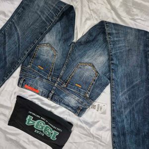 low waist straight fit Y2K Denim Jeans