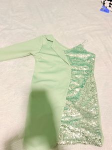Sparkly Green Dress &amp; Blazer Set. Fr Girl Kids 4-7
