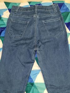 high waist dark blue skinny jeans