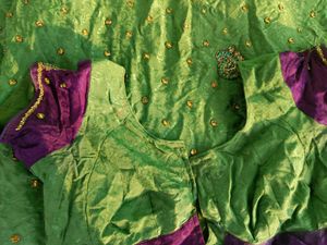 Embroidered Contrast Saree