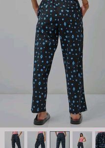 Navy Blue Printed Payjama With Back Side Pocket