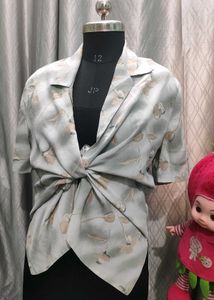 Floral Print Tie-Up Shirt