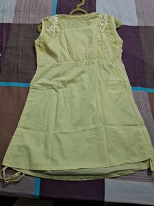 Branded Yellow Embroidered Cotton Tunic.Not Used
