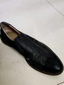 Black Leather Loafers - Size 11