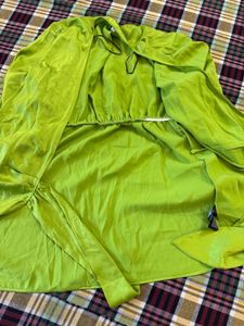 H&amp;m Wrap Satin Dress