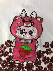 Hand Painted Labubu Long Sleeve Tee