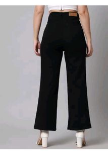 Black Flared Wide Leg Jeans