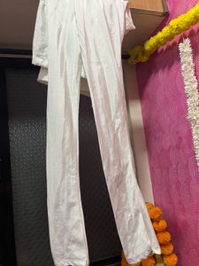 3 Piece Designer Raw Silk Anarkali With Dupatta.