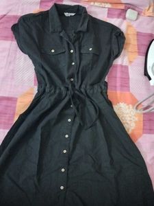 Black Denim Shirt Dress